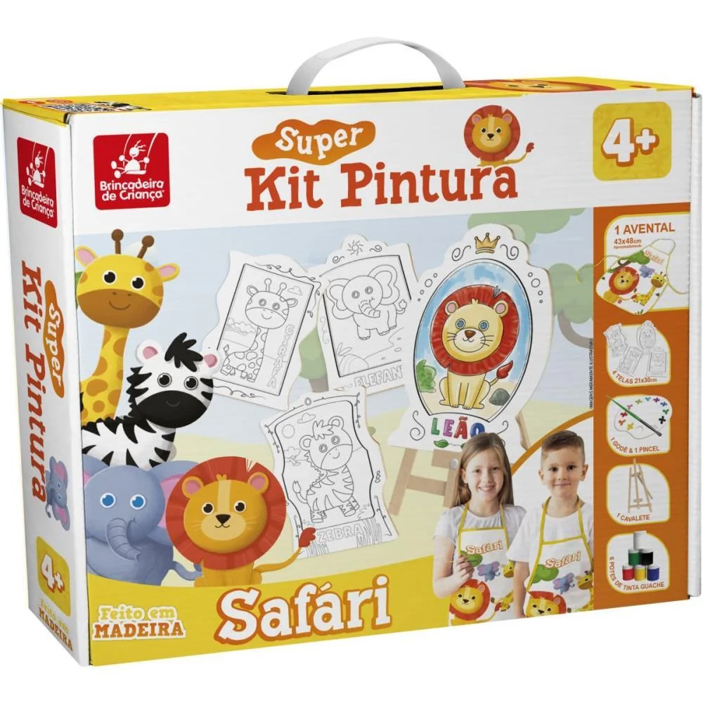 BRINQUEDO PARA COLORIR SAFARI SUPER KIT C/4 TELAS BRINC. DE CRIANCA (UNIDADE)