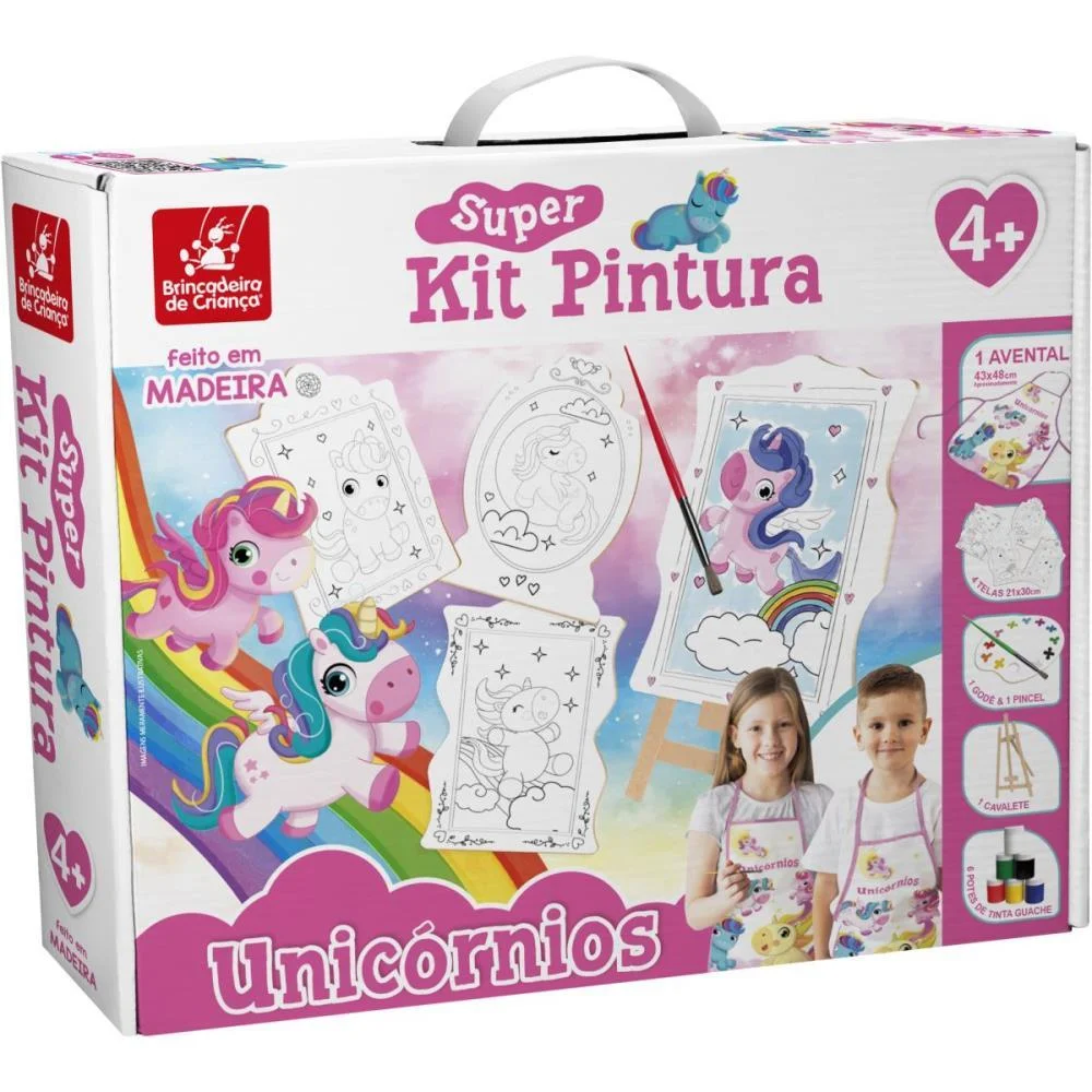 BRINQUEDO PARA COLORIR UNICORNIO SUPER KIT C/4 TELAS BRINC. DE CRIANCA (UNIDADE)