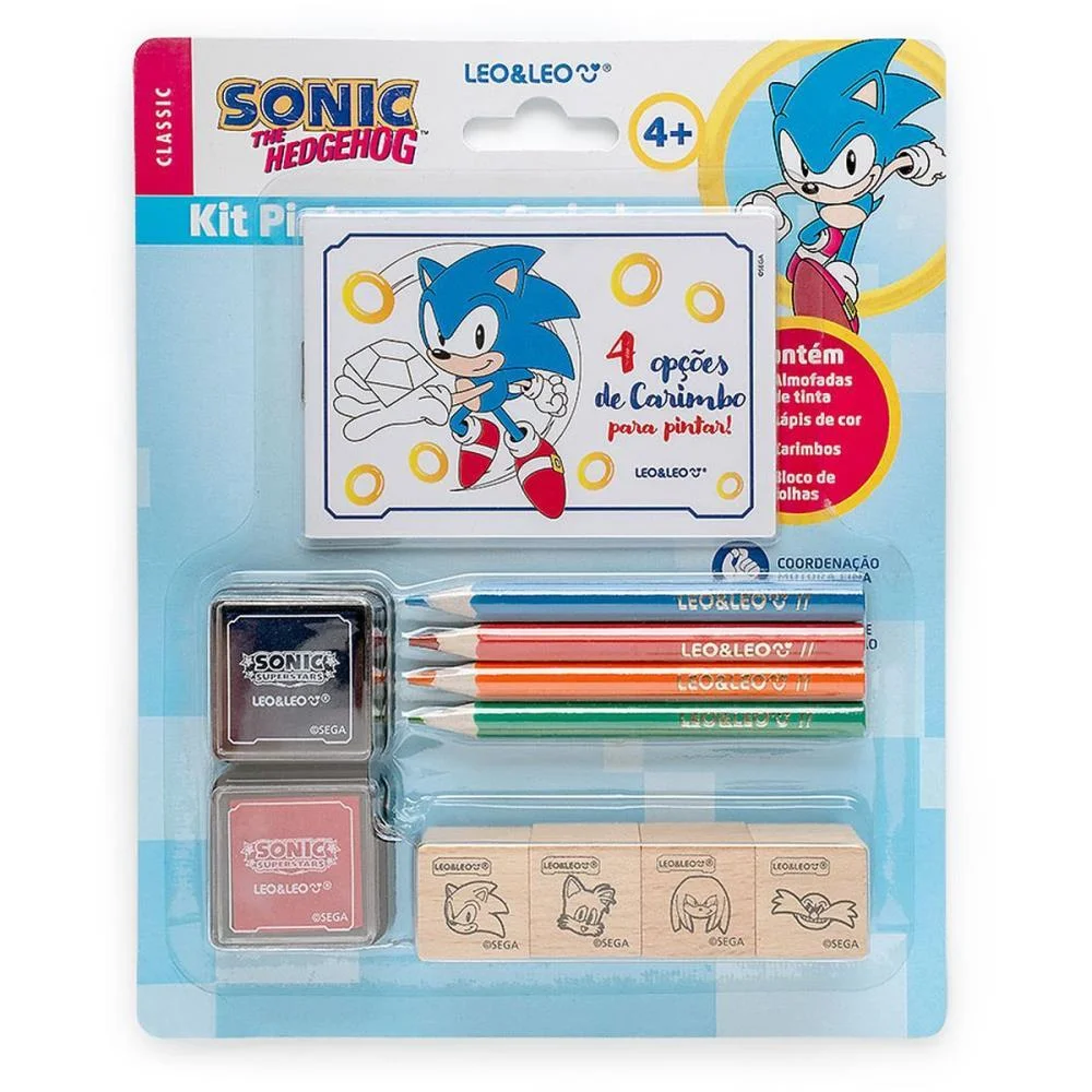 BRINQUEDO PARA COLORIR SONIC KIT PINTURA 11PCS LEONORA (BLISTER)