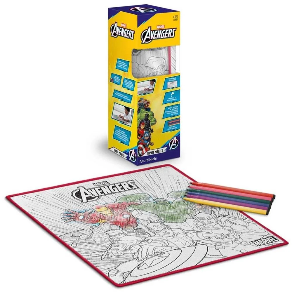 BRINQUEDO PARA COLORIR TAPETE MÁGICO ACQUA AVENGERS MULTIKIDS (UNIDADE)