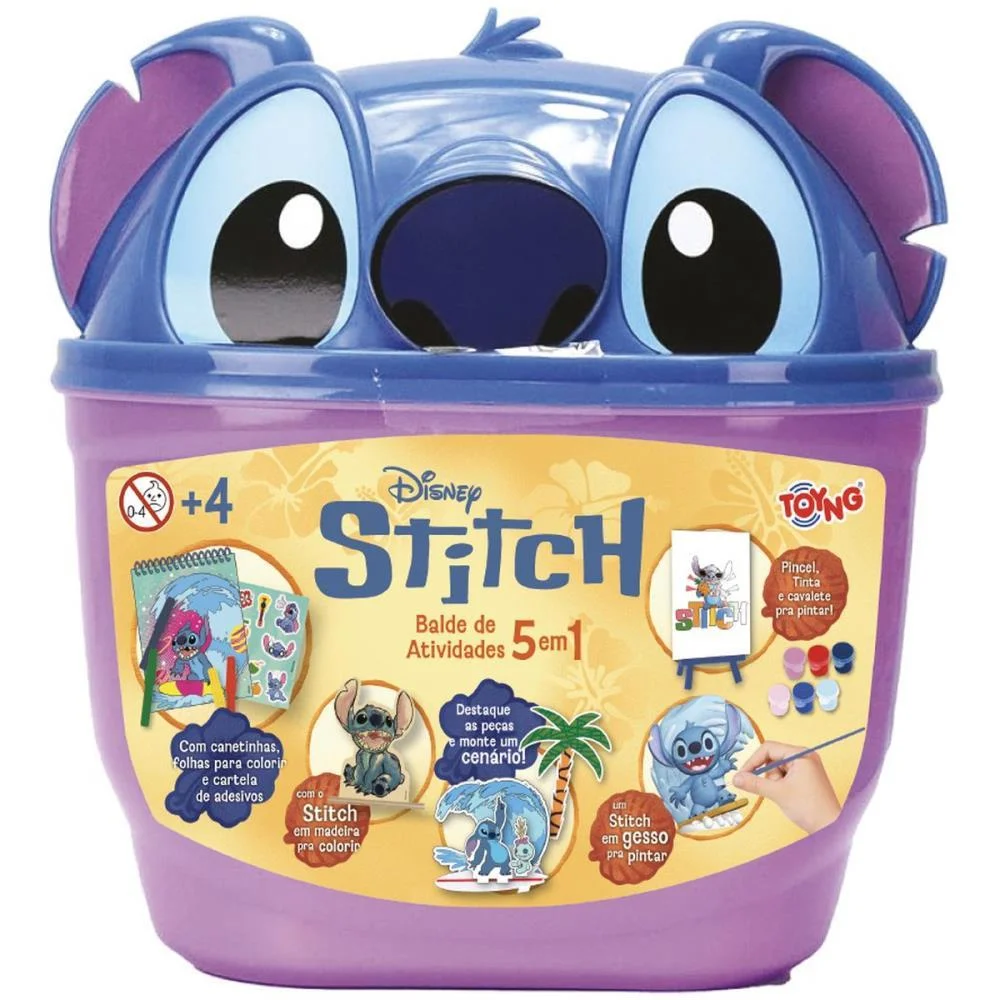 BRINQUEDO PARA COLORIR STITCH BALDE DE ATIVIDADES TOYNG (UNIDADE)
