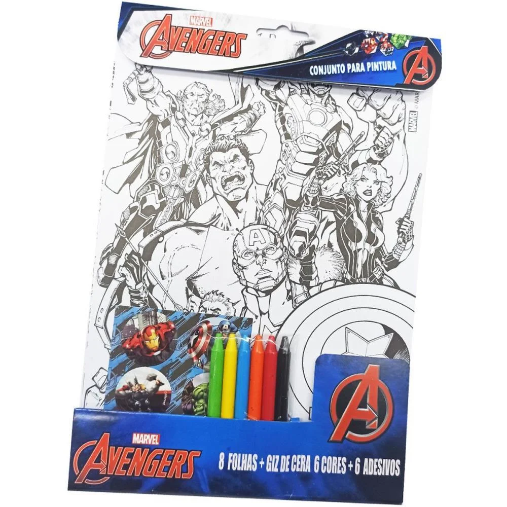 BRINQUEDO PARA COLORIR KIT PINTURA AVENGERS 26X19 20P V.M.P. (UNIDADE)