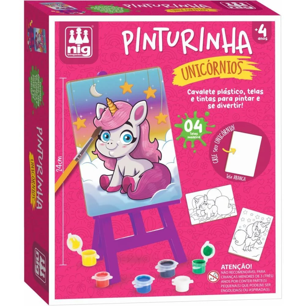 BRINQUEDO PARA COLORIR KIT PINTURINHA UNICORNIOS NIG BRINQUEDOS (UNIDADE)