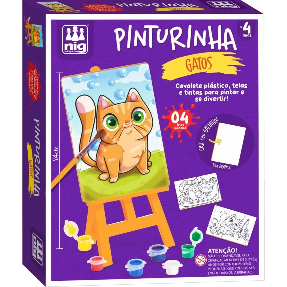 BRINQUEDO PARA COLORIR KIT PINTURINHA GATOS NIG BRINQUEDOS (UNIDADE)