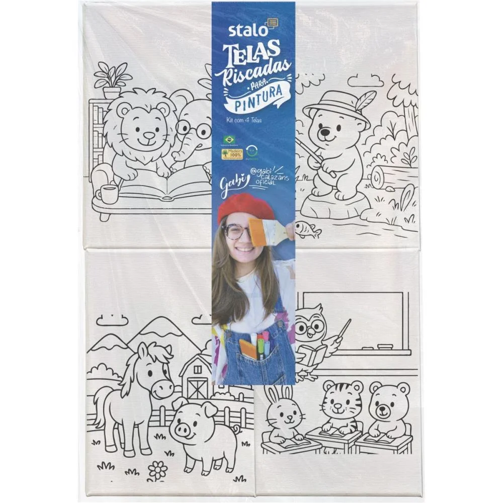 BRINQUEDO PARA COLORIR ANIMAIS- GABI CALAZANS 15X22CM STALO (BL.C/04)