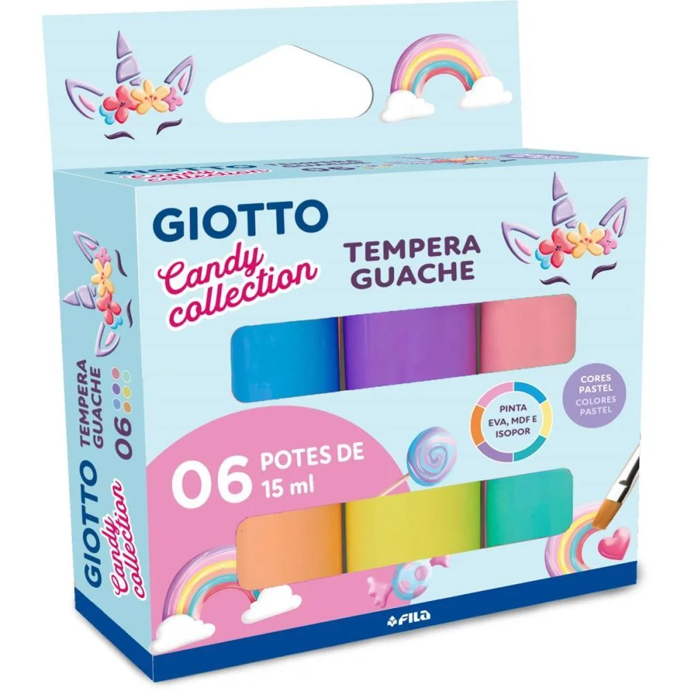 TINTA GUACHE 015ML GIOTTO CANDY 6 CORES CANSON (UNIDADE)