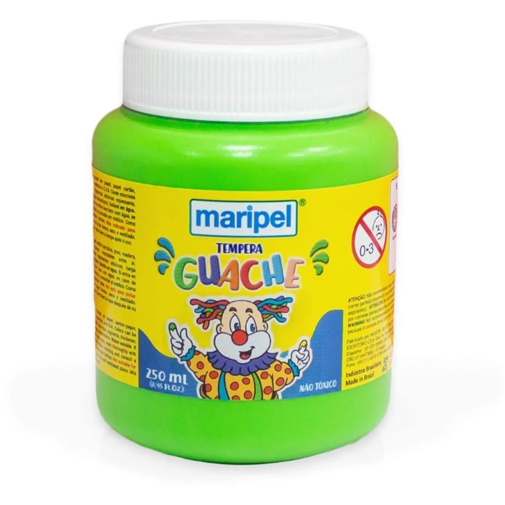 TINTA GUACHE 250ML VERDE CLARO MARIPEL (CX.C/06)
