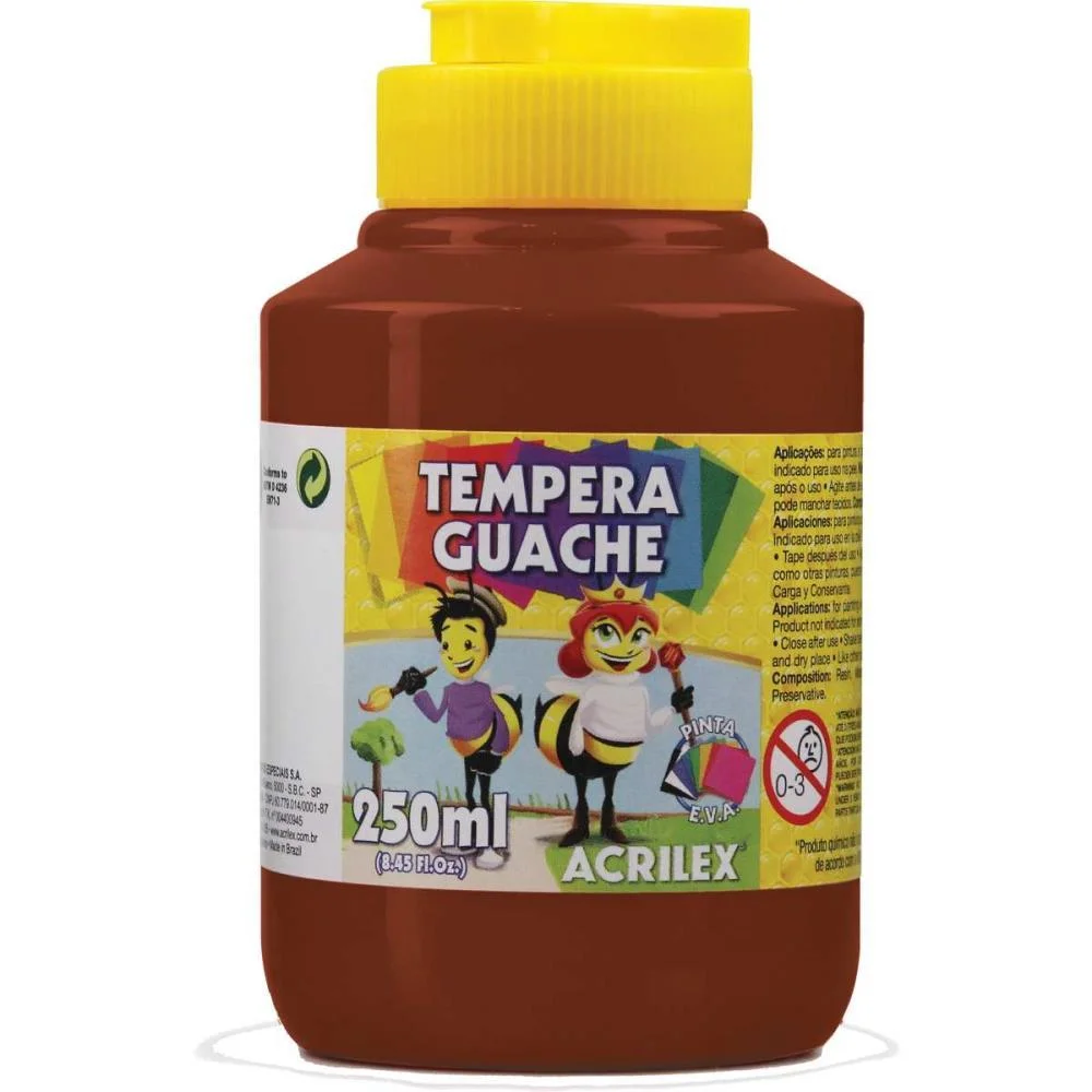 TINTA GUACHE 250ML MARROM ACRILEX (PCT.C/03)
