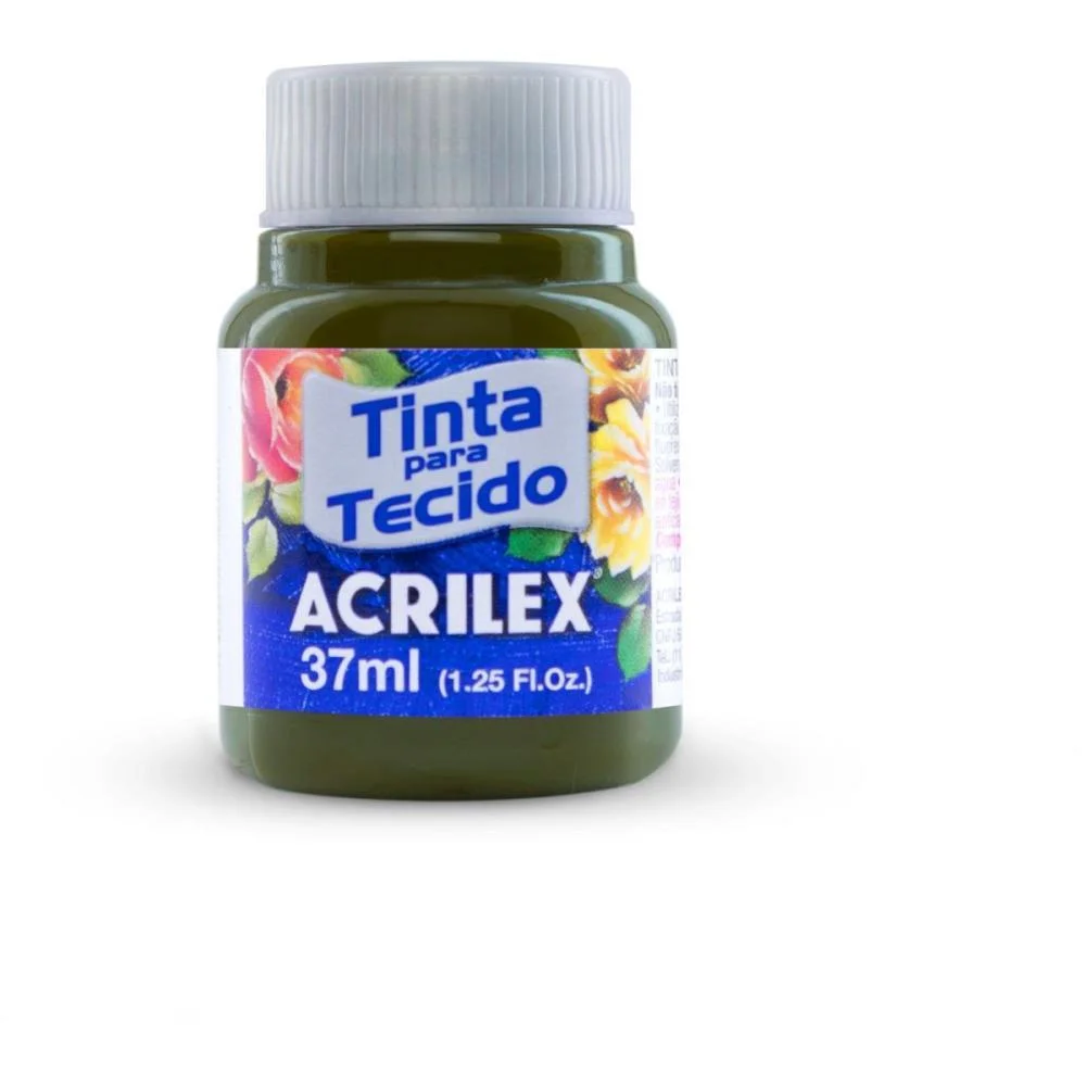 TINTA PARA TECIDO FOSCA 37ML VERDE OLIVA ACRILEX (DUZIA)