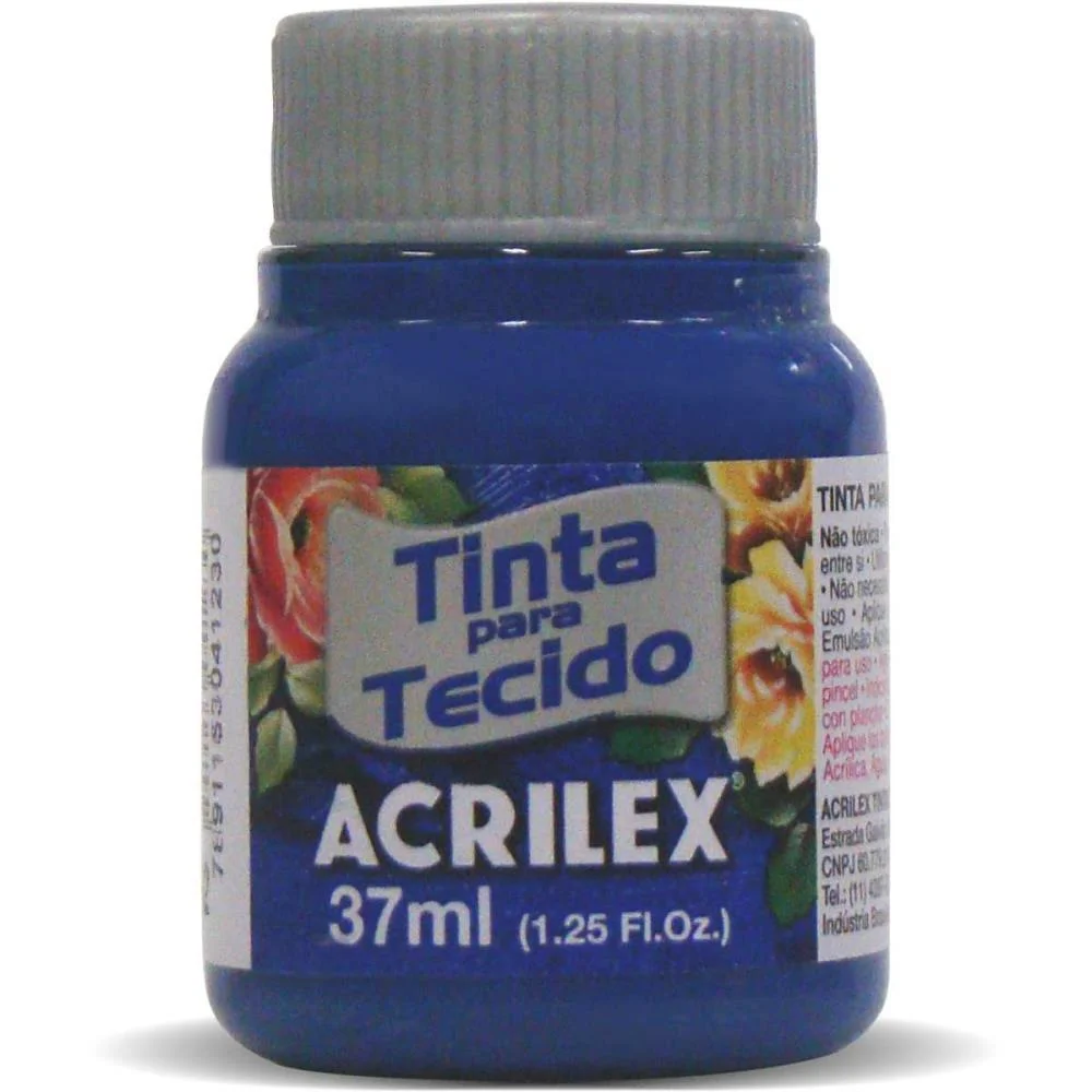 TINTA PARA TECIDO FOSCA 37ML AZUL COBALTO ACRILEX (DUZIA)