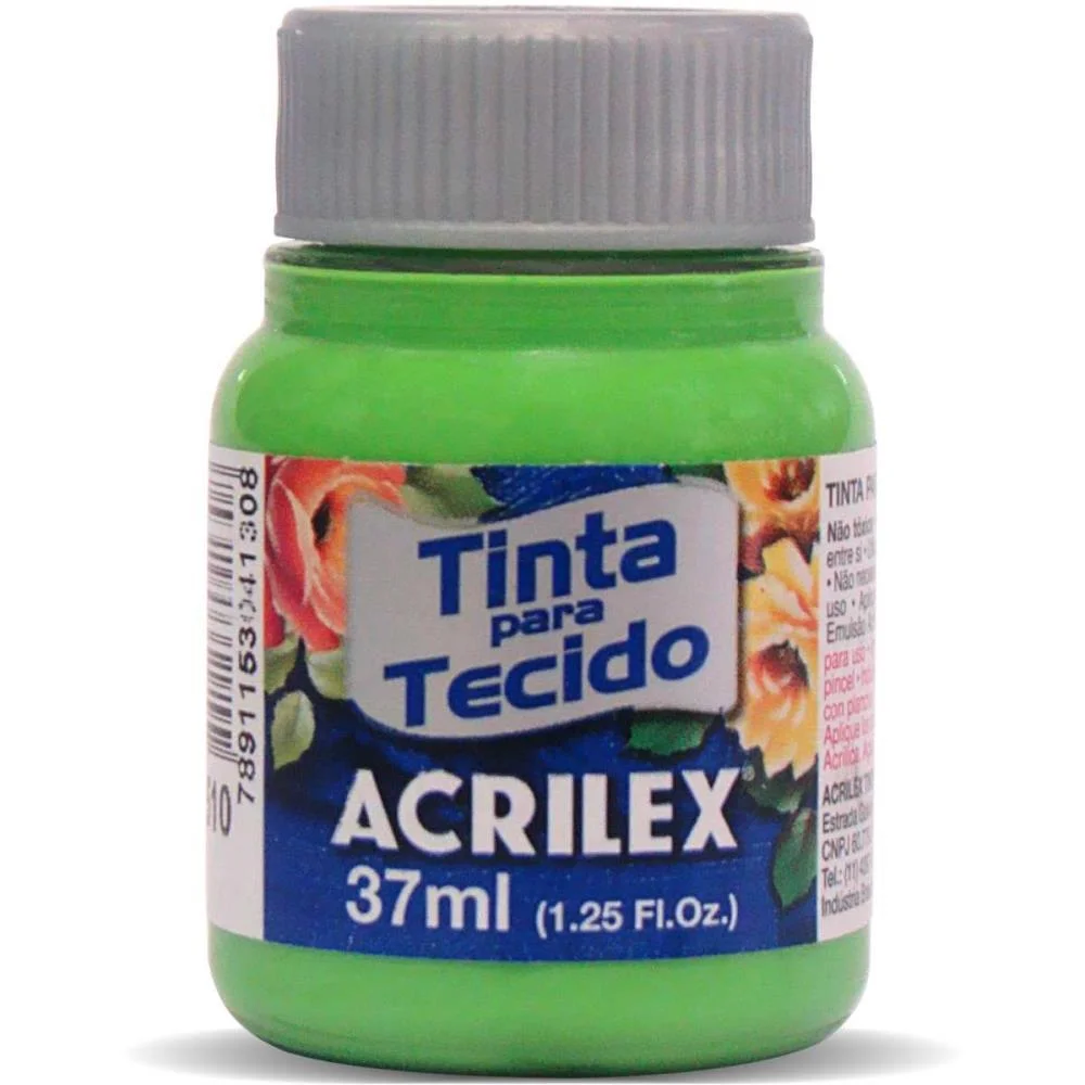 TINTA PARA TECIDO FOSCA 37ML VERDE FOLHA ACRILEX (DUZIA)
