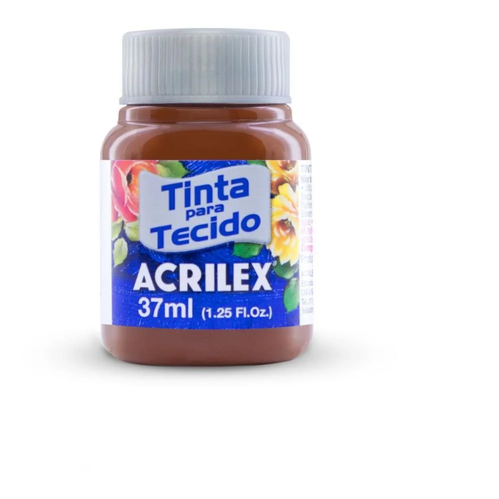 TINTA PARA TECIDO FOSCA 37ML MARROM ACRILEX (DUZIA)