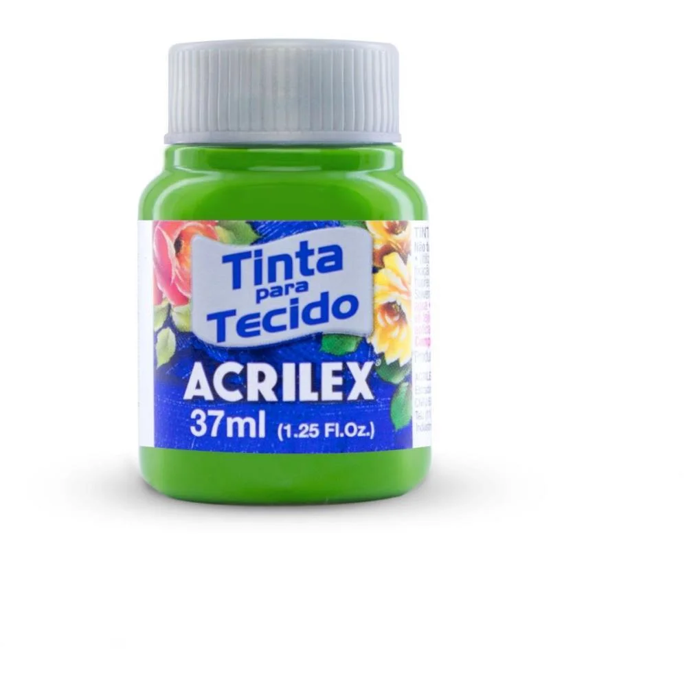 TINTA PARA TECIDO FOSCA 37ML VERDE ABACATE ACRILEX (DUZIA)