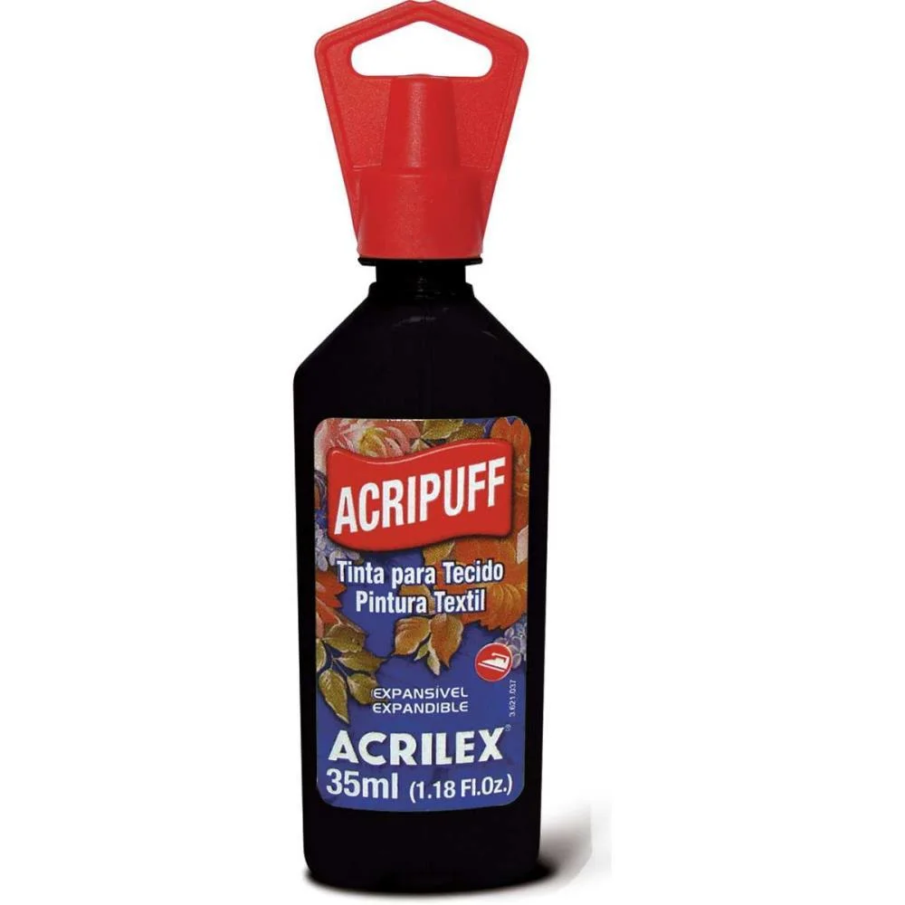 TINTA PARA TECIDO ACRIPUFF 35ML PRETO ACRILEX (PCT.C/06)