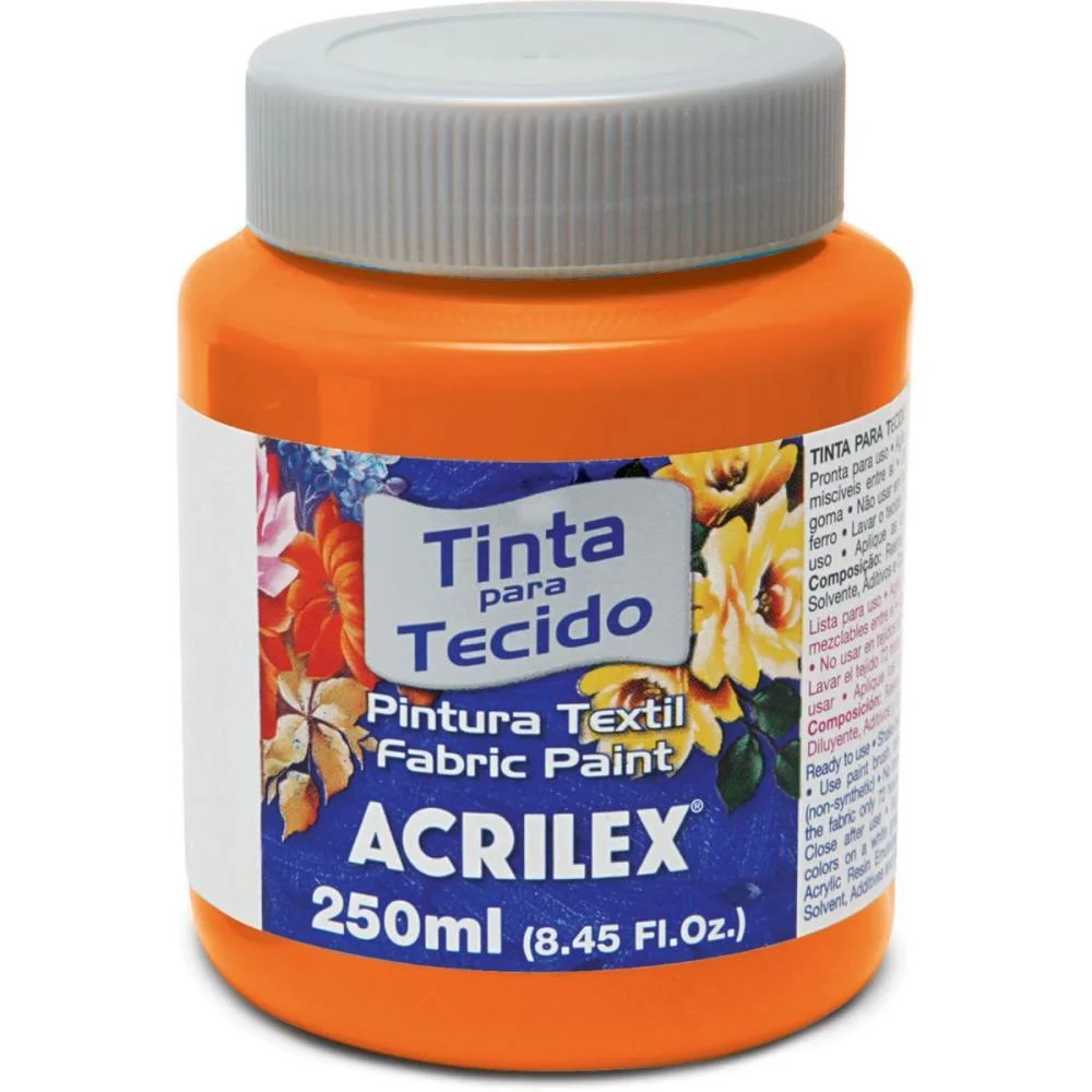 TINTA PARA TECIDO FOSCA 250ML LARANJA ACRILEX (PCT.C/03)