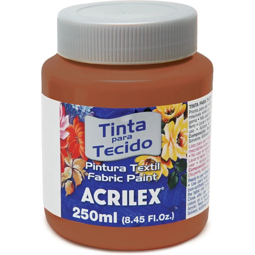 TINTA PARA TECIDO FOSCA 250ML MARROM ACRILEX (PCT.C/03)