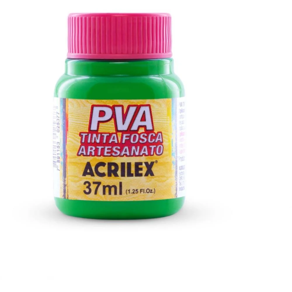 TINTA PVA 37ML. VERDE FOLHA ACRILEX (CX.C/12)