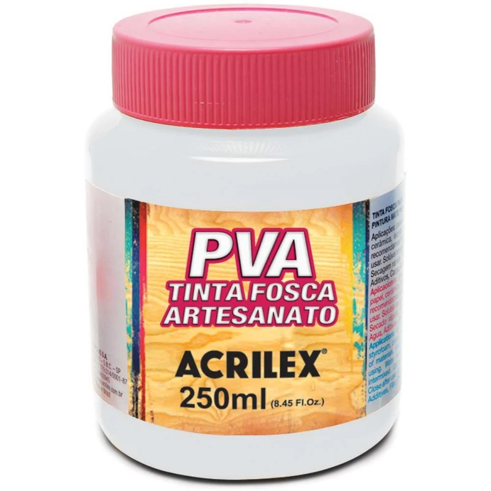 TINTA PVA 250ML. BRANCO ACRILEX (PCT.C/03)
