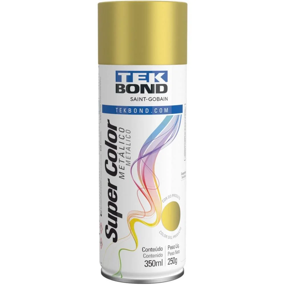 TINTA SPRAY METALICO DOURADO 350ML/250G TEKBOND (UNIDADE)