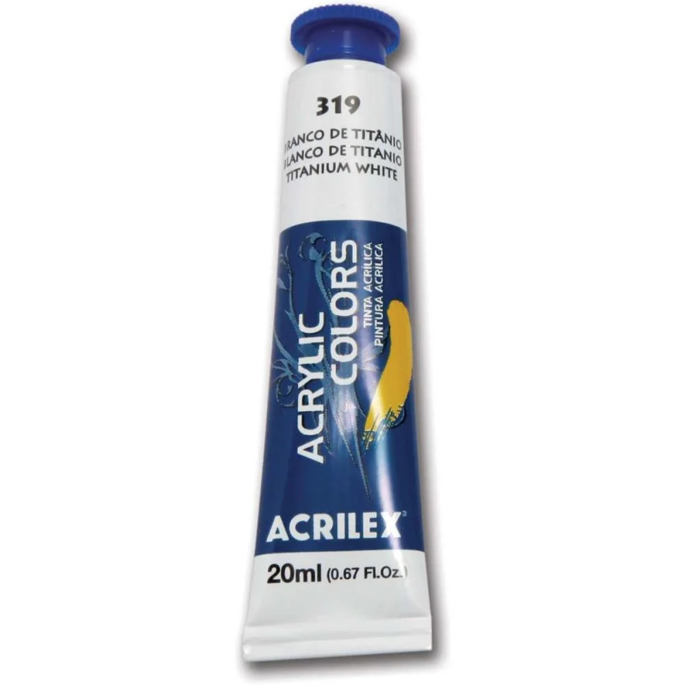 TINTA ACRILICA ACRYLIC COLORS 20ML BRANCA ACRILEX (CX.C/06)