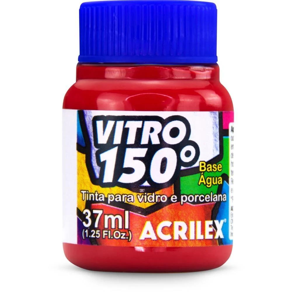 TINTA VITRAL VITRO 150 37ML VERMELHO ESCARL ACRILEX (CX.C/06)