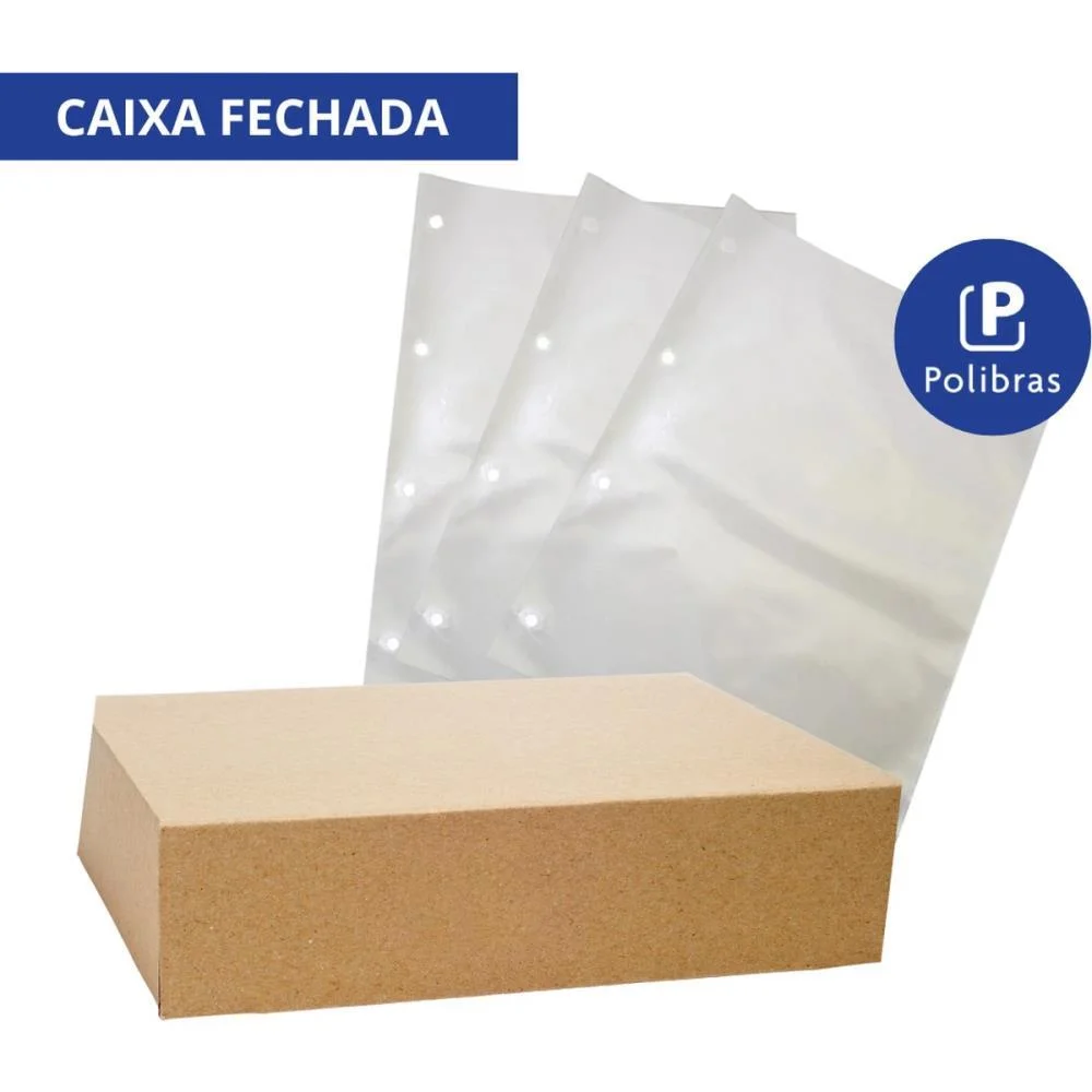 ENVELOPE PLASTICO OFICIO 4FUROS MEDIO 0,10MM POLIBRAS (CX.C/600)