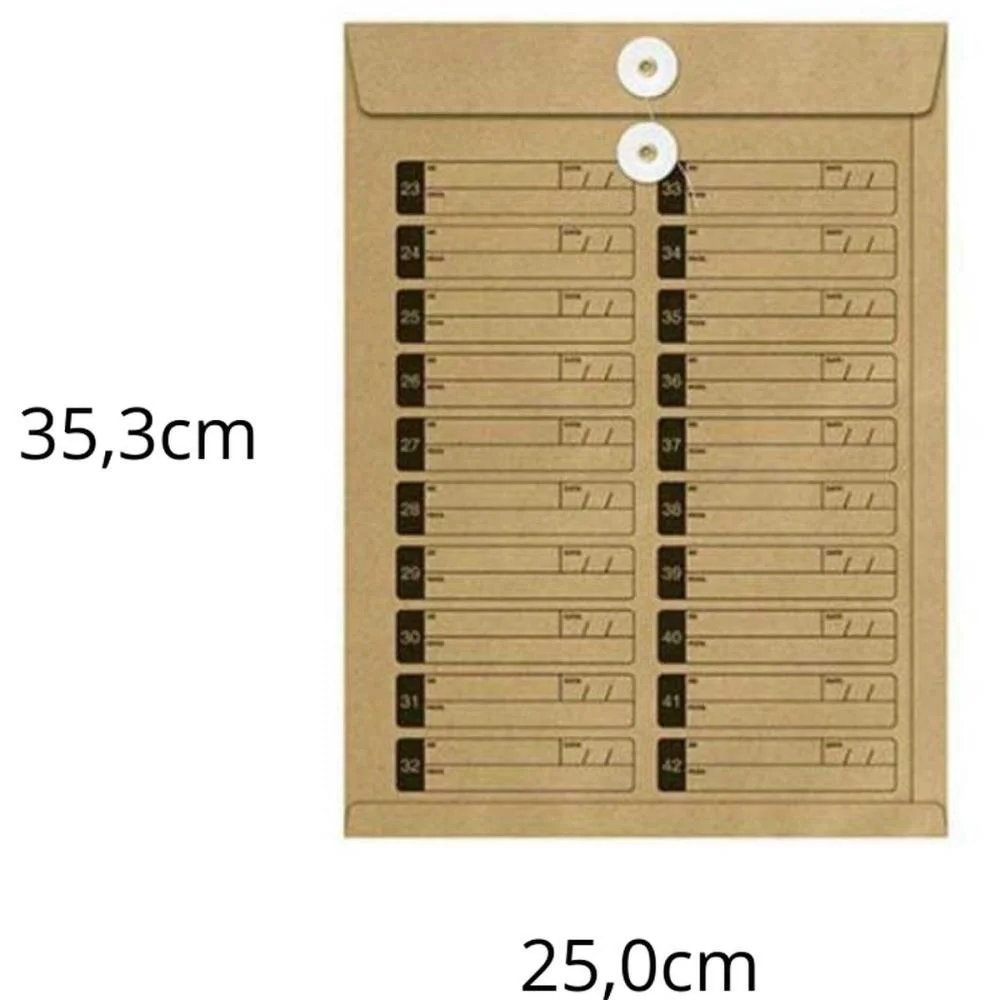 ENVELOPE SACO NATURAL VAI-VEM C/ILHOS 250X353 KN35V SCRITY (CX.C/100)
