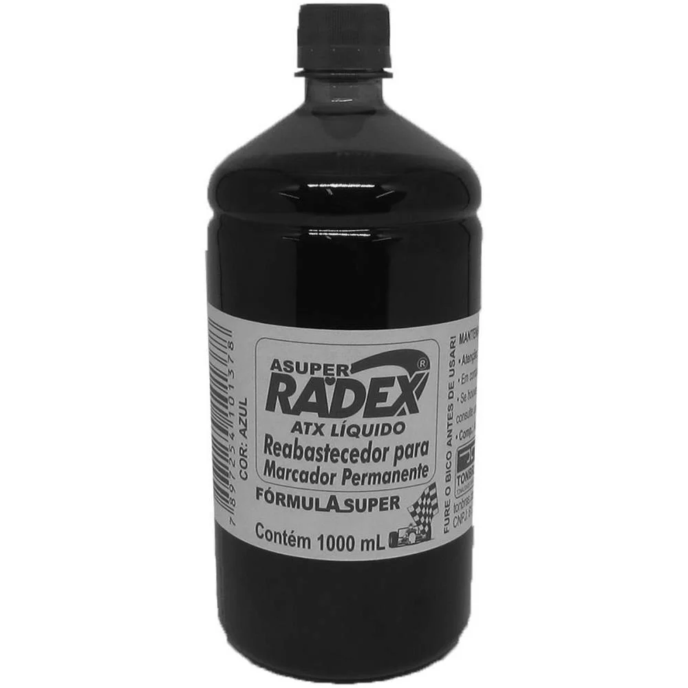 TINTA MARCADOR PERMANENTE REABASTECEDOR 1000ML PRETO RADEX (UNIDADE)