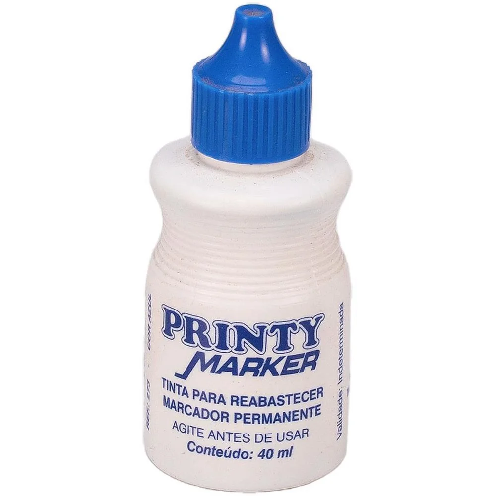 TINTA MARCADOR PERMANENTE REABASTECEDOR 040ML AZUL CARBRINK (CX.C/12)