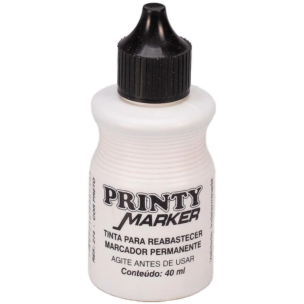 TINTA MARCADOR PERMANENTE REABASTECEDOR 040ML PRETO CARBRINK (CX.C/12)