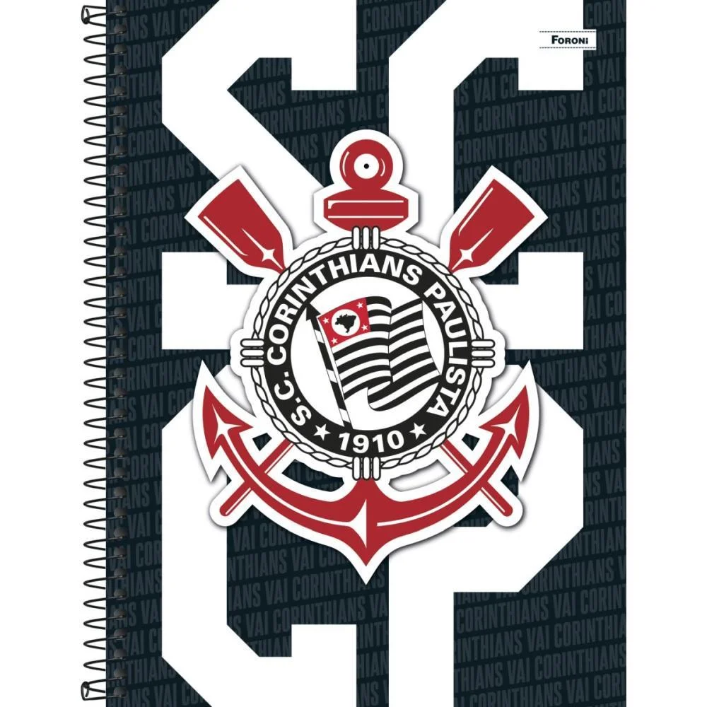 CADERNO 10X1 CAPA DURA CORINTHIANS 160FLS. FORONI (PCT.C/04)