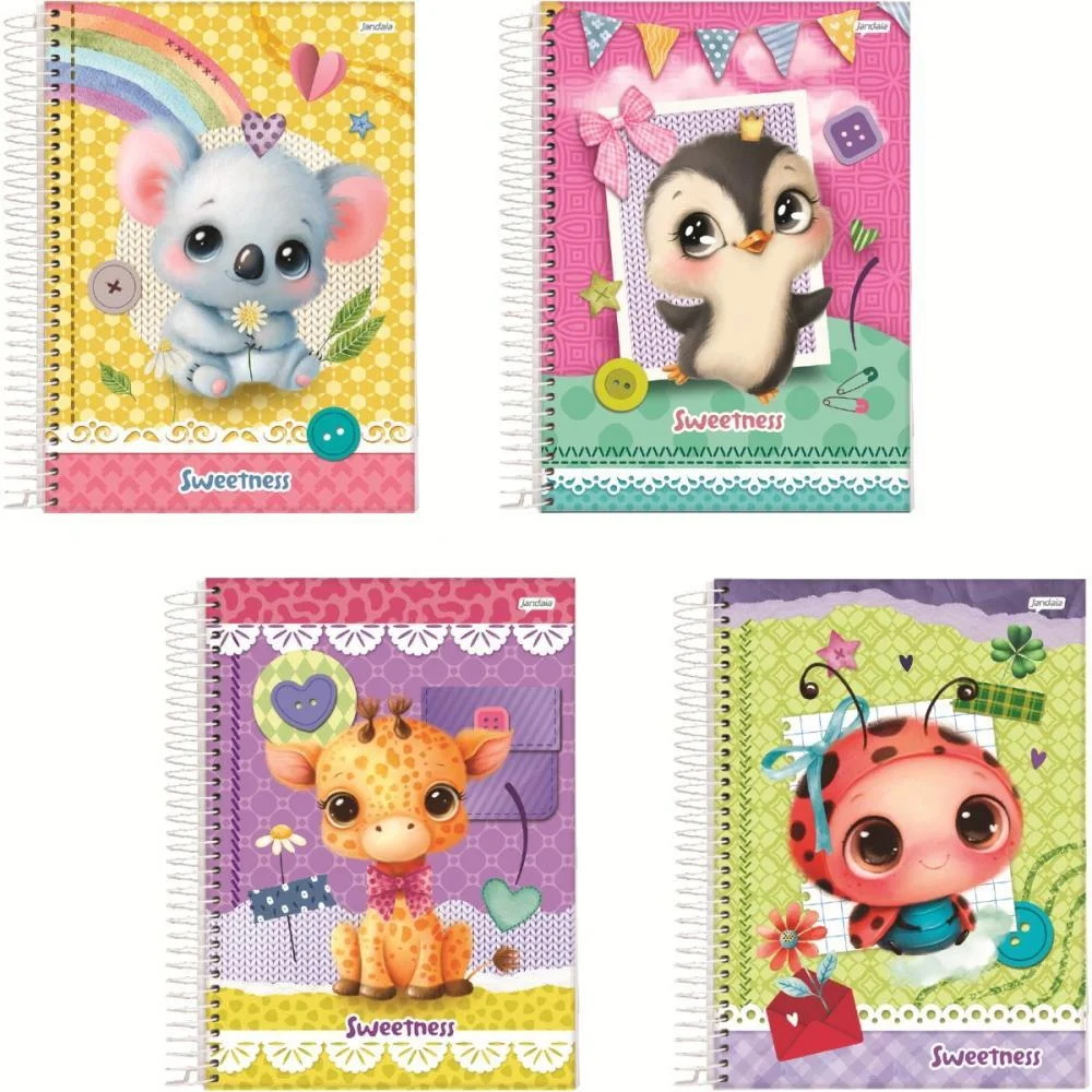 CADERNO 01X1 CAPA DURA SWEETNESS 80FLS. JANDAIA (PCT.C/04)