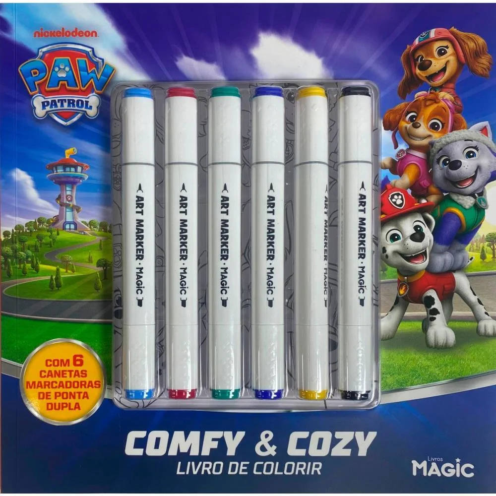 LIVRO DE COLORIR PATRULHA CANINA COMFY C/6CANET MAGIC KIDS (UNIDADE)