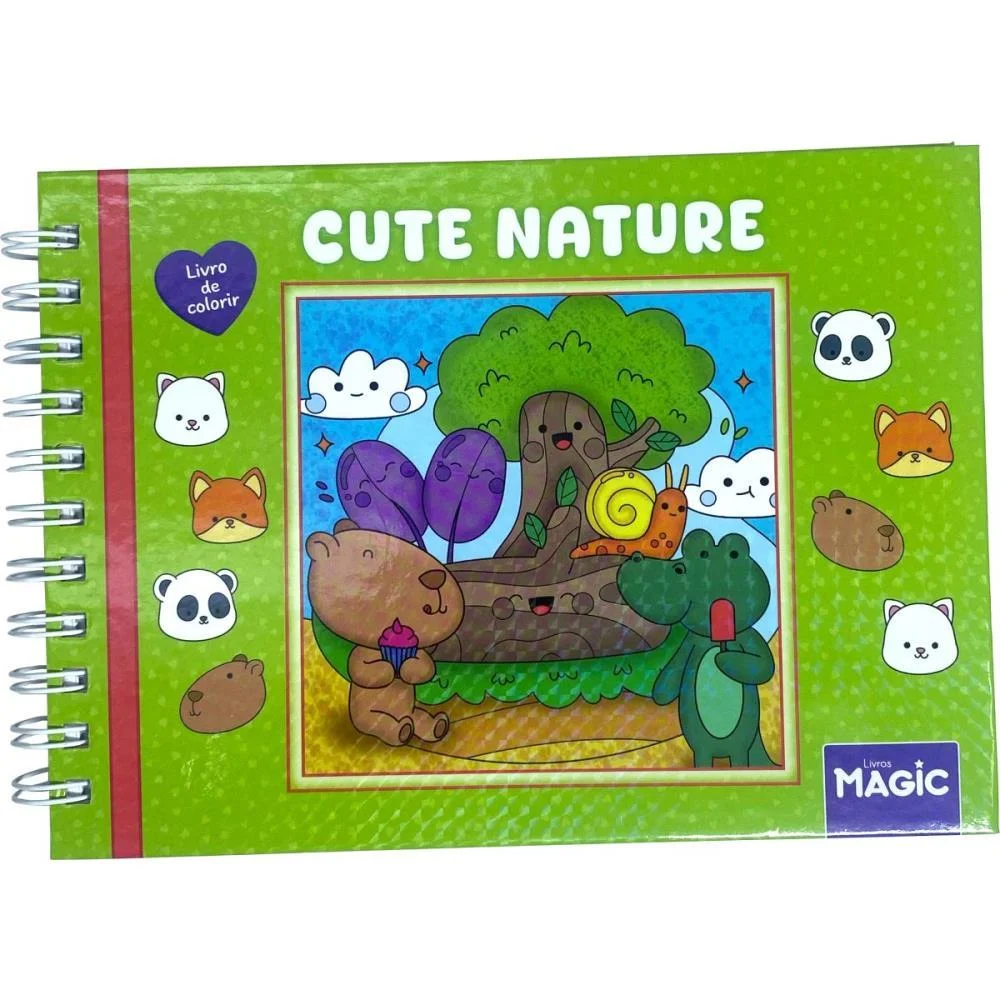 LIVRO DE COLORIR CUTE NATURE 96P ESP C.D. 180G MAGIC KIDS (UNIDADE)
