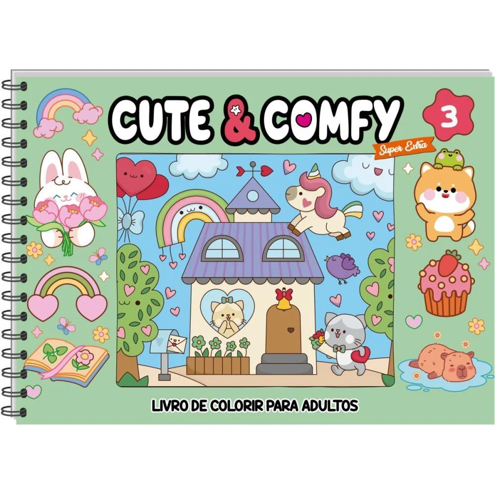 LIVRO DE COLORIR CUTE E COMFY ED 03 CD ESPIRAL ONLINE EDITORA (UNIDADE)