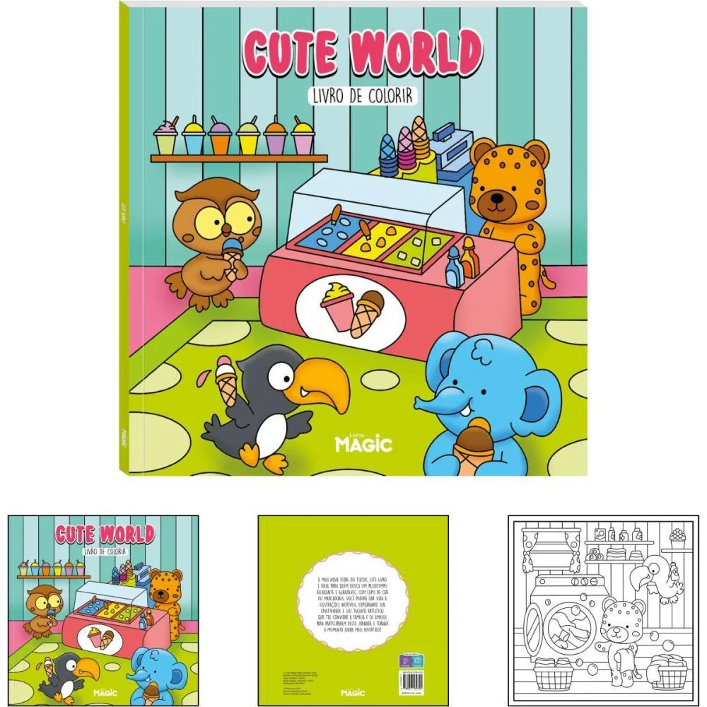 LIVRO DE COLORIR COMFY CUTE WORLD 48PGS 180G. MAGIC KIDS (UNIDADE)