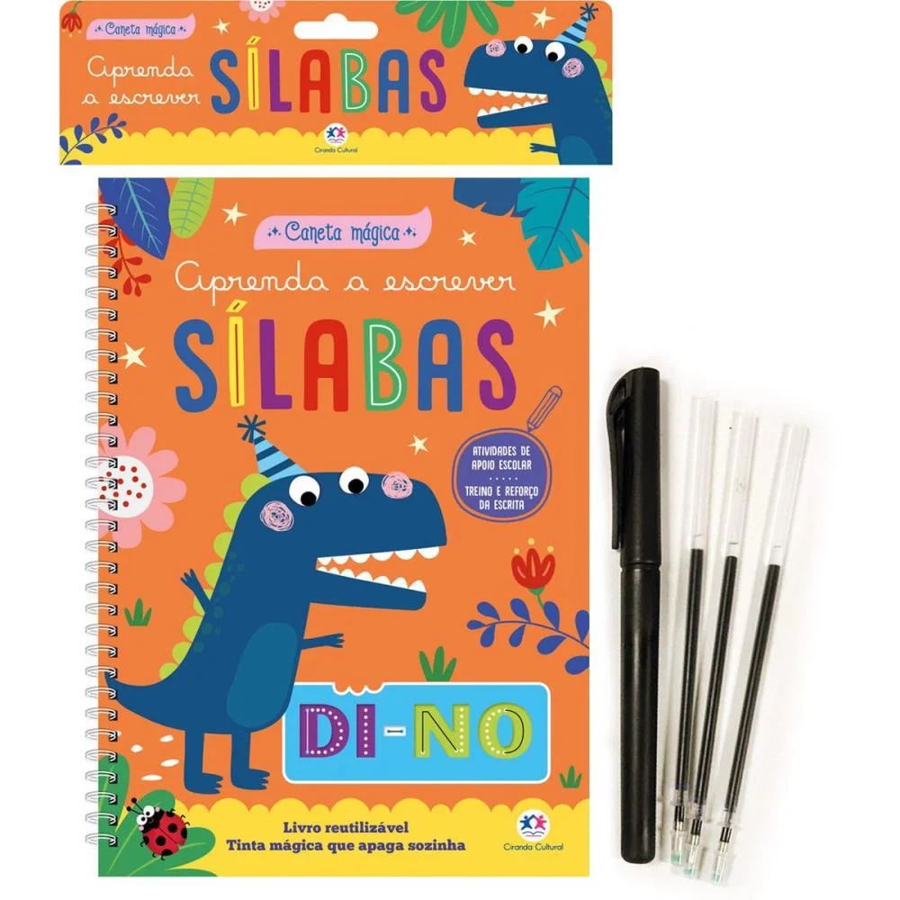 LIVRO PEDAGOGICO CANETA MAGICA SILABAS 16PGS MAGIC KIDS (UNIDADE)