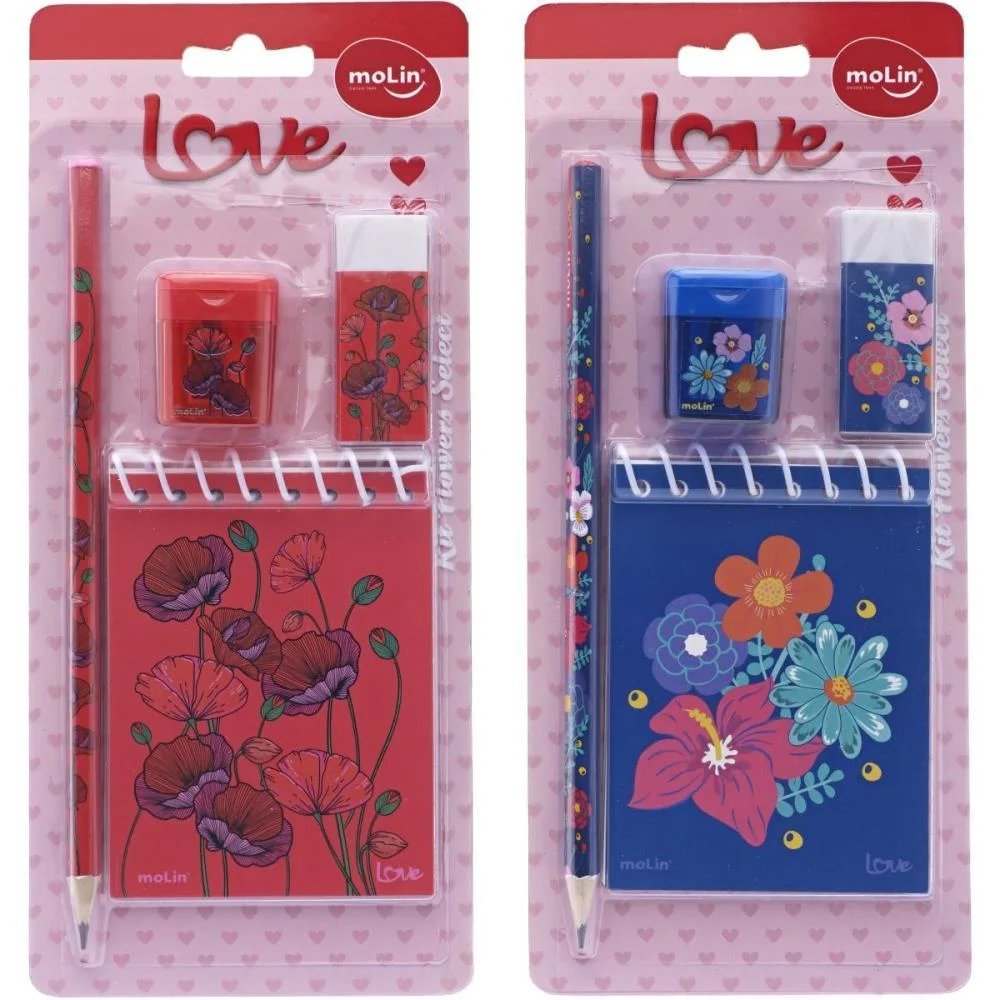 KIT ESCOLAR LOVE 1LAP+1APO+1BOR+1BLOCO/NOT MOLIN (UNIDADE)
