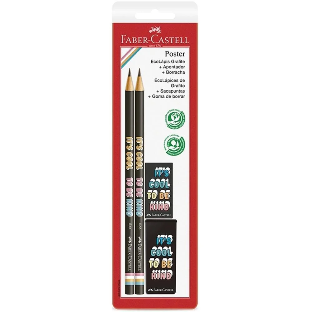 KIT ESCOLAR POSTER PRETO 4PCS FABER-CASTELL (BLISTER)