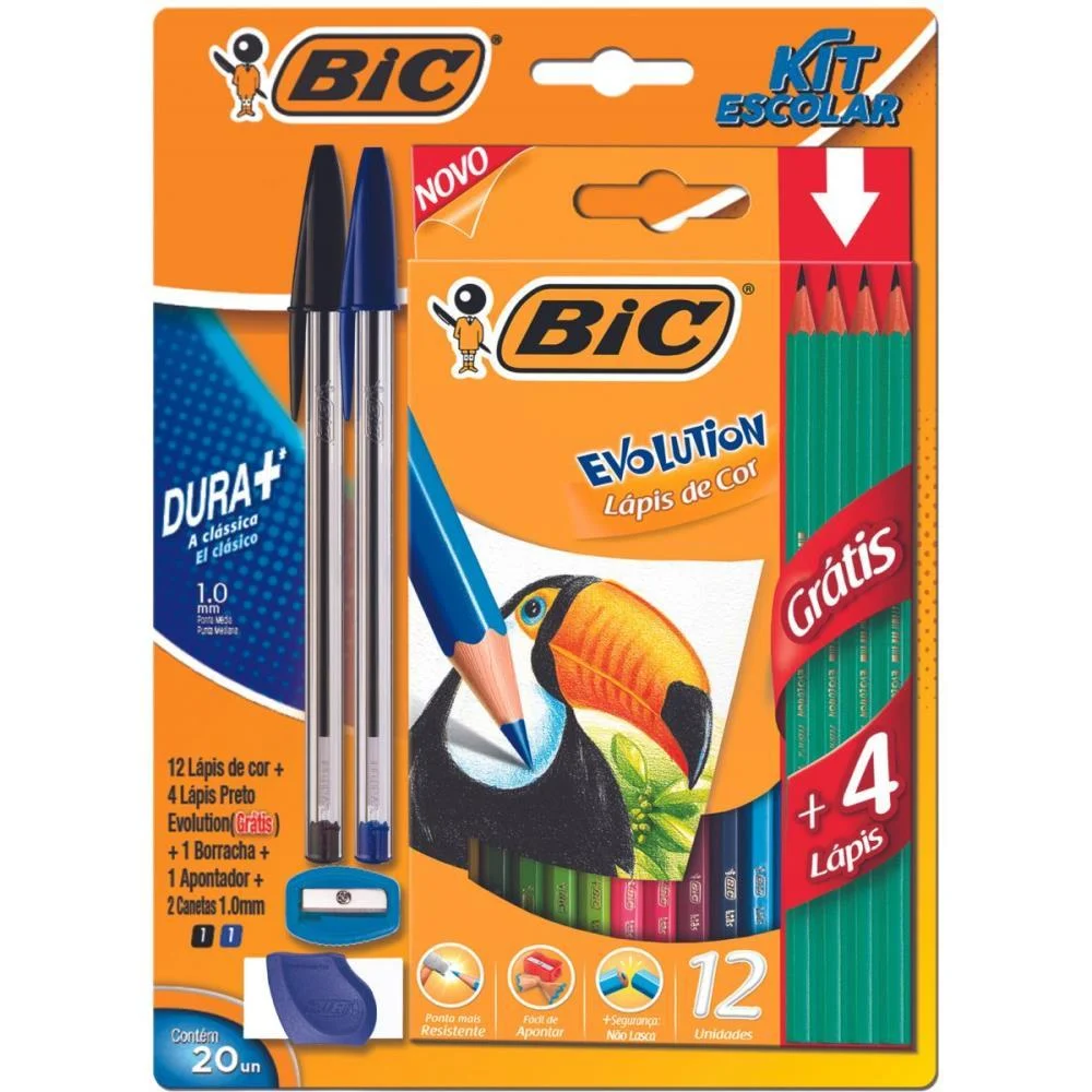 KIT ESCOLAR BIC CAN+LAP+APON+BORR+LAP.COR BIC (BLISTER)