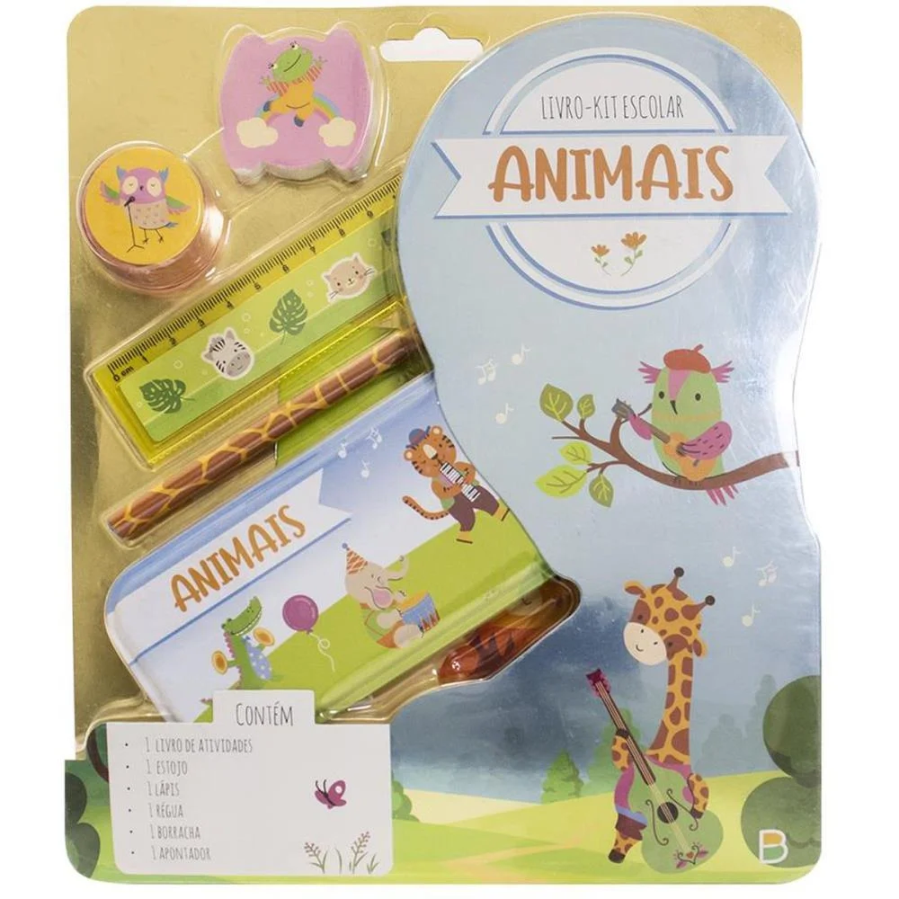 KIT ESCOLAR ANIMAIS LIVRO + 5 PEÇAS TODOLIVRO (UNIDADE)