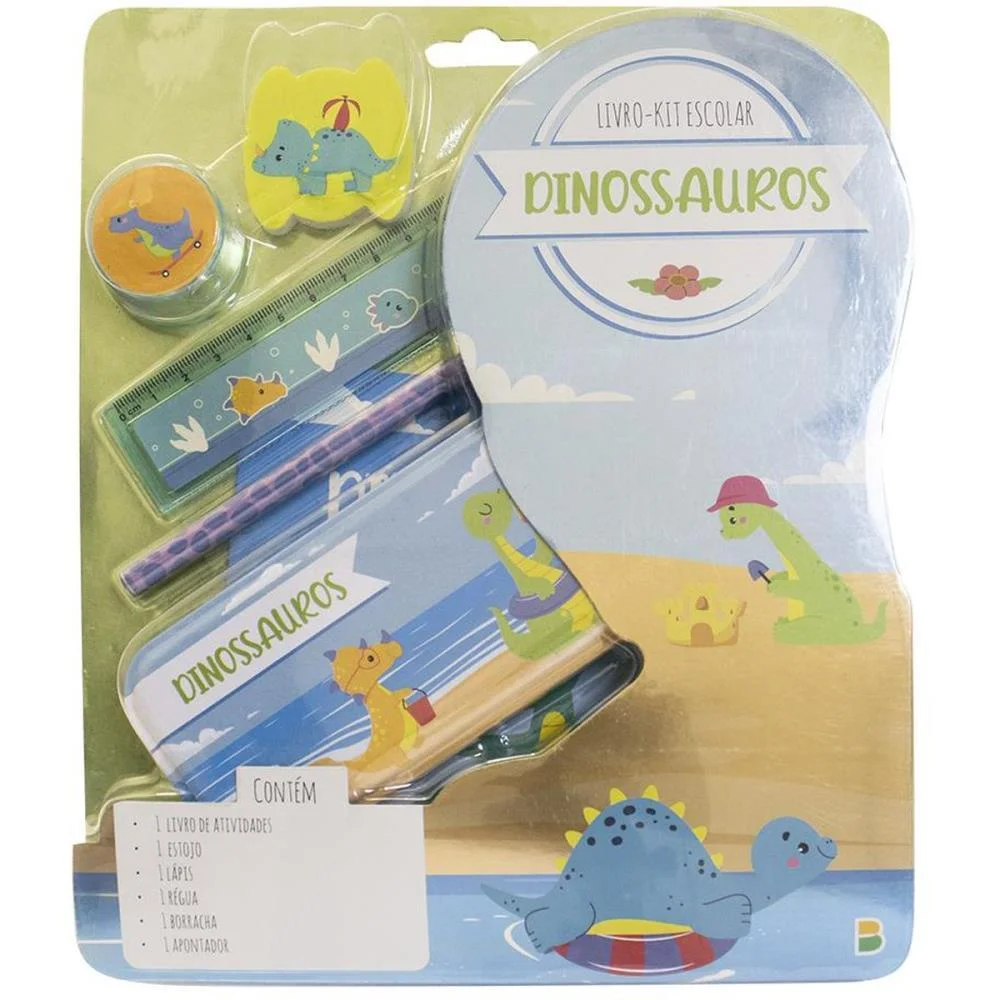 KIT ESCOLAR DINOSSAUROS LIVRO + 5 PEÇAS TODOLIVRO (UNIDADE)