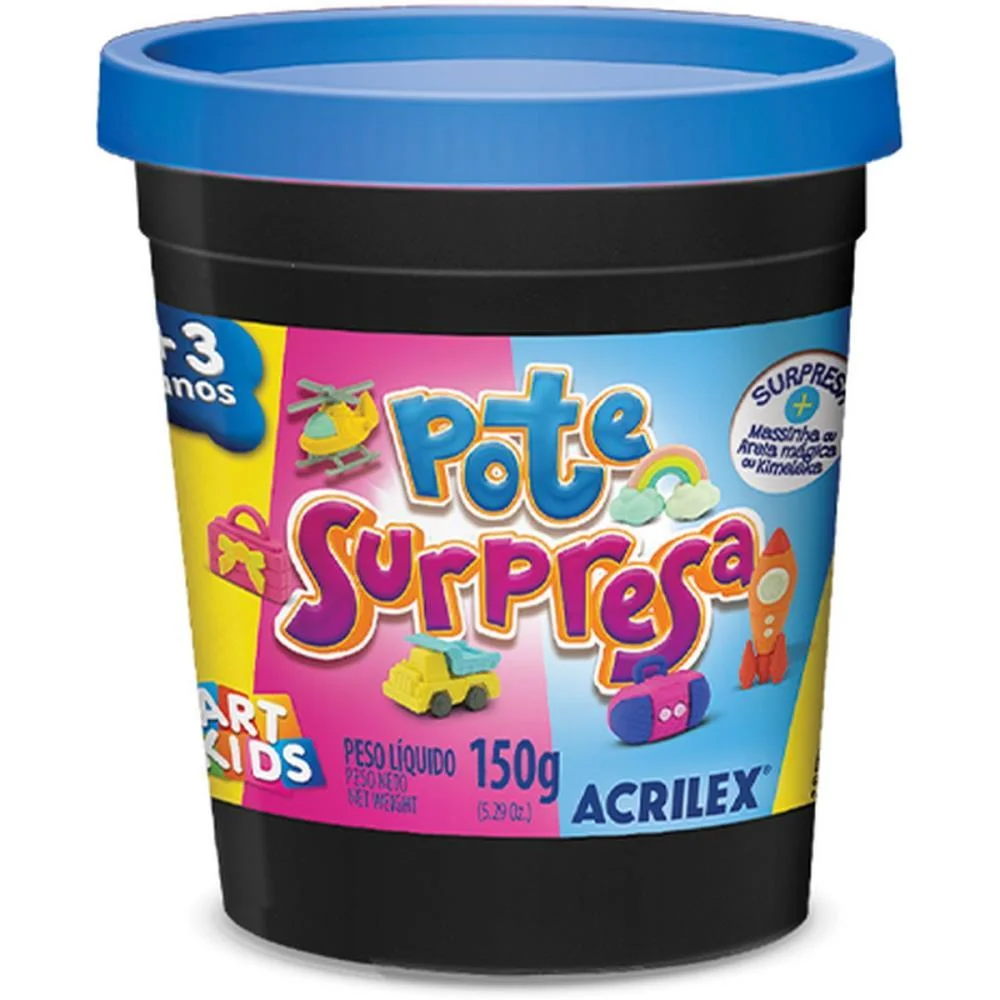 SLIME POTE SURPRESA 150G SORTIDOS ACRILEX (CX.C/06)