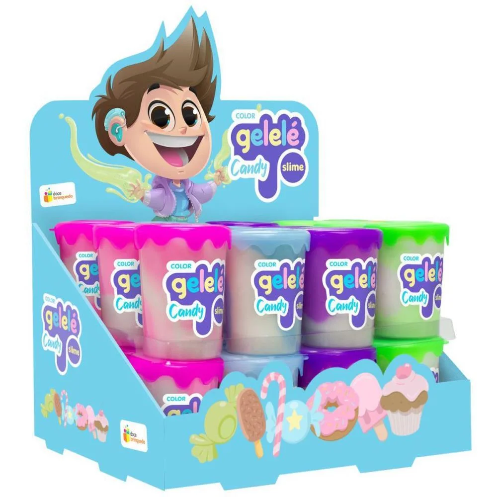SLIME GELELE CANDY COLOR 180G DOCE BRINQUEDO (DP.C/24)