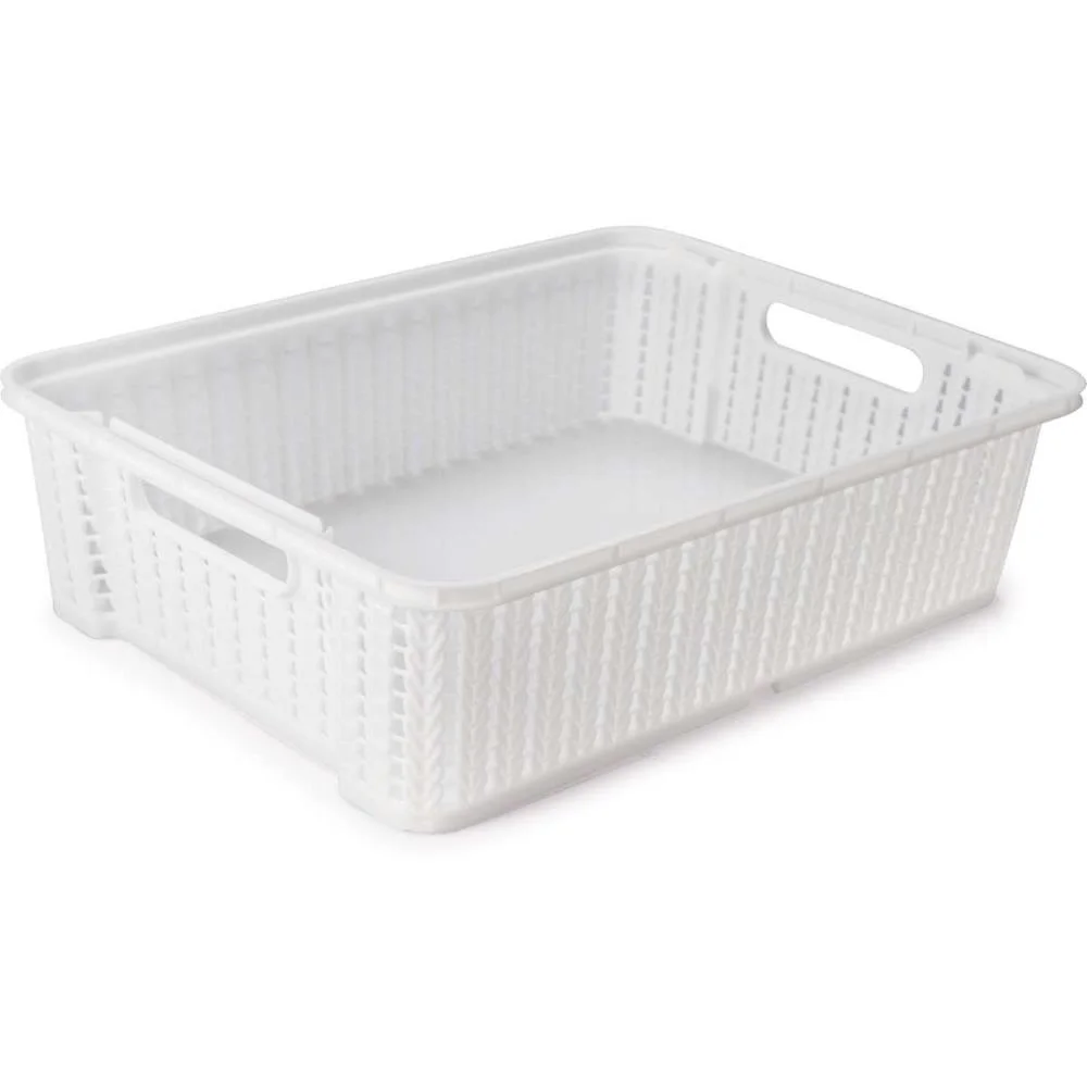 CESTA ORGANIZADORA TRAMA 34X25 BRANCA 5,8L PLASUTIL (UNIDADE)