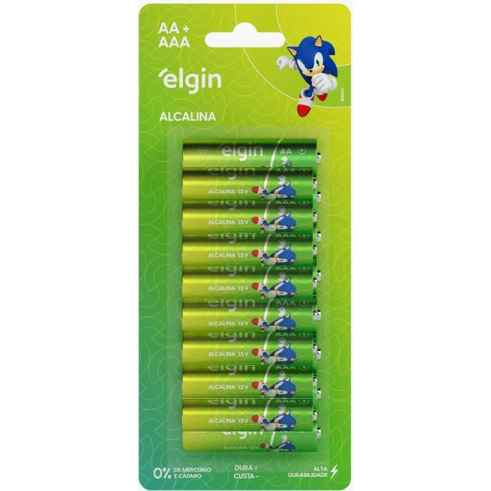 PILHA ALCALINA PEQUENA 8UN /PALITO 8UN ELGIN (BL.C/16)