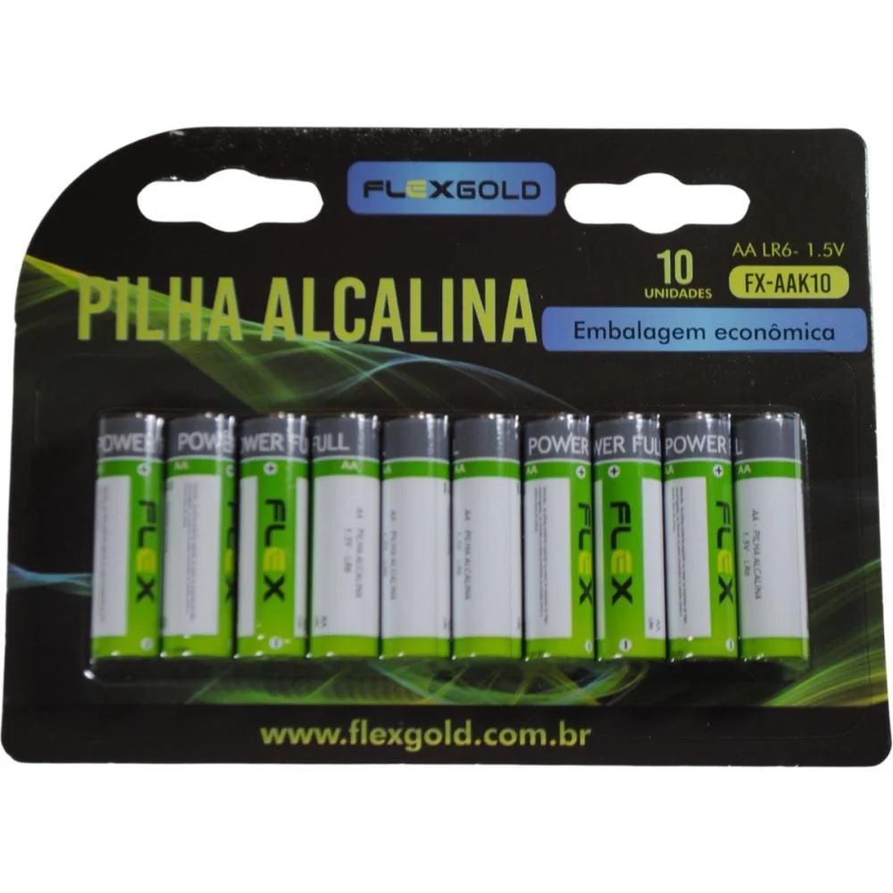 PILHA ALCALINA PEQUENA AA FLEX (BL.C/10)