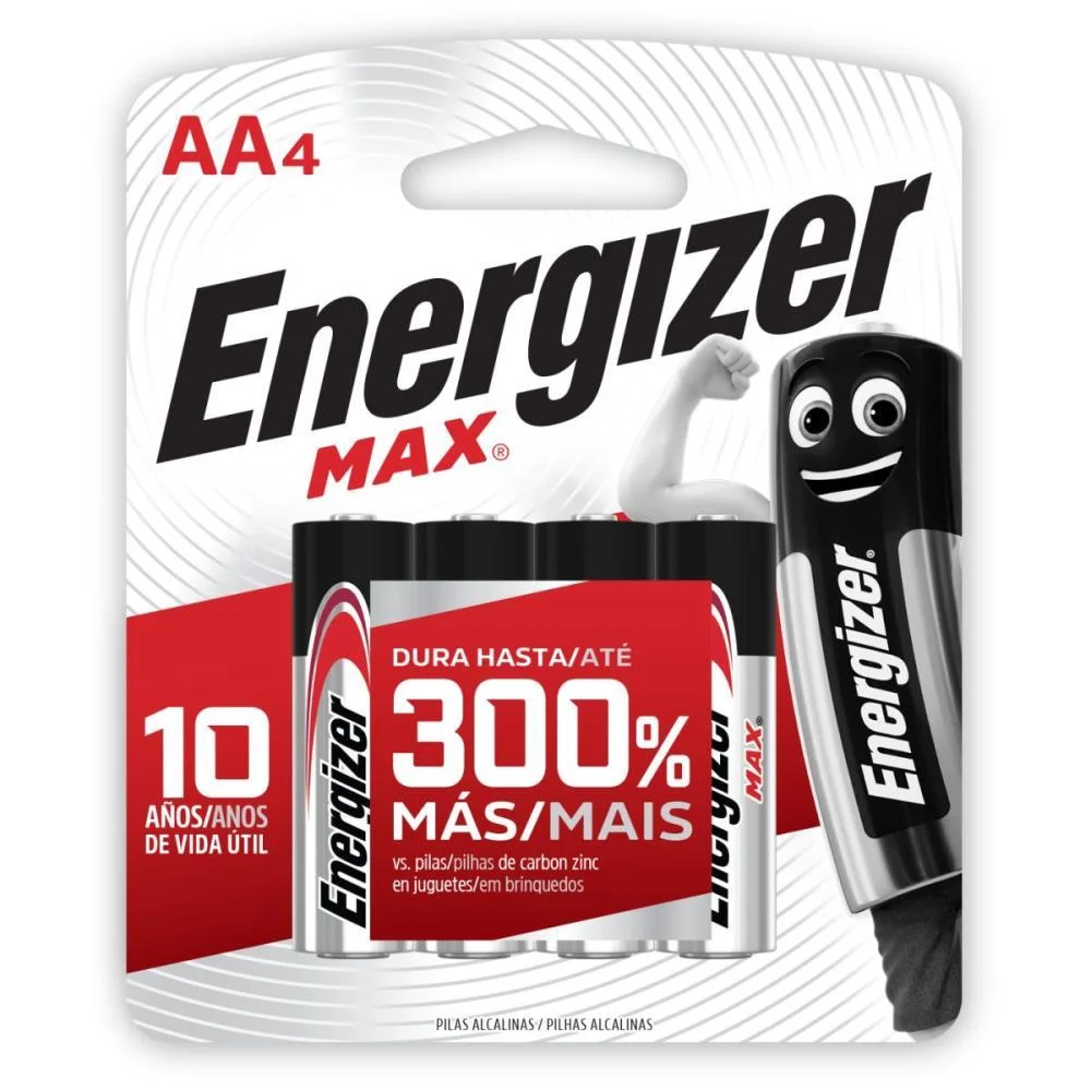 PILHA ALCALINA PEQUENA AA ENERGIZER MAX RAYOVAC (BL.C/04)