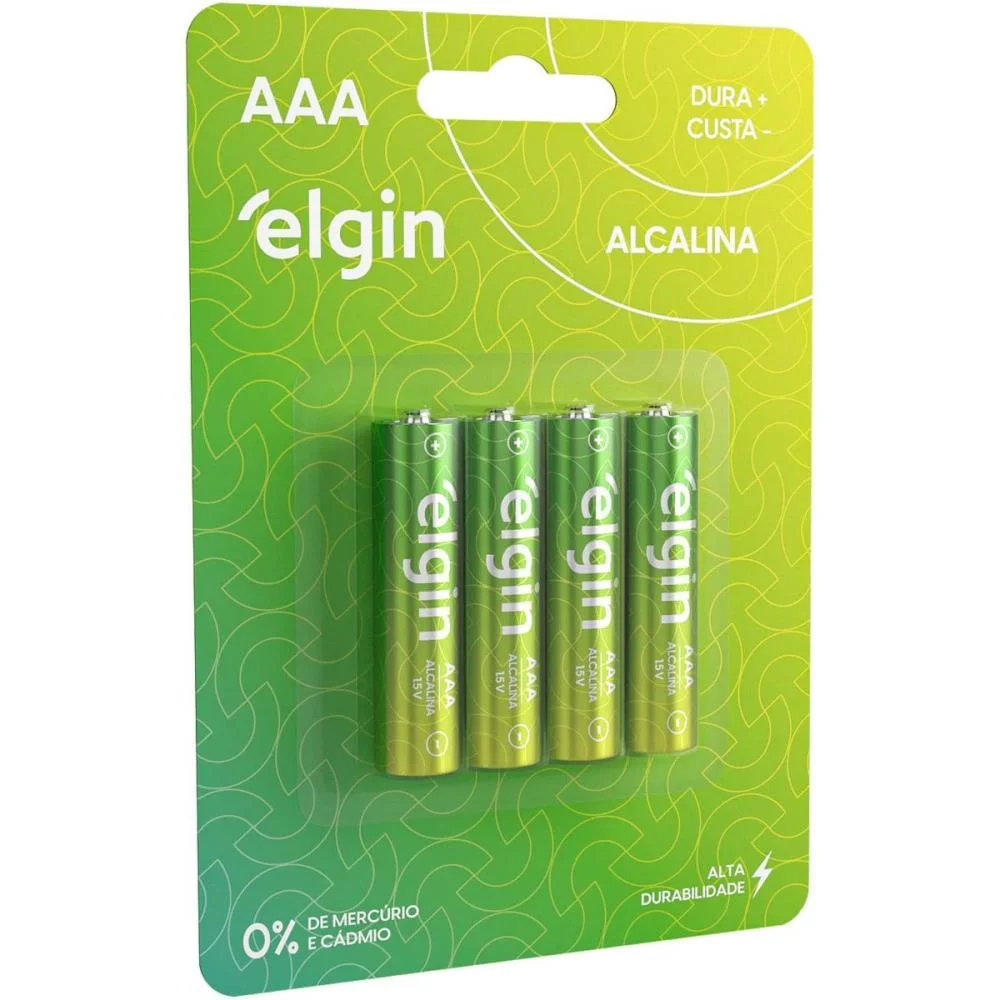 PILHA ALCALINA PALITO AAA 10BLISTERSX4UNIDS. ELGIN (CAIXA)