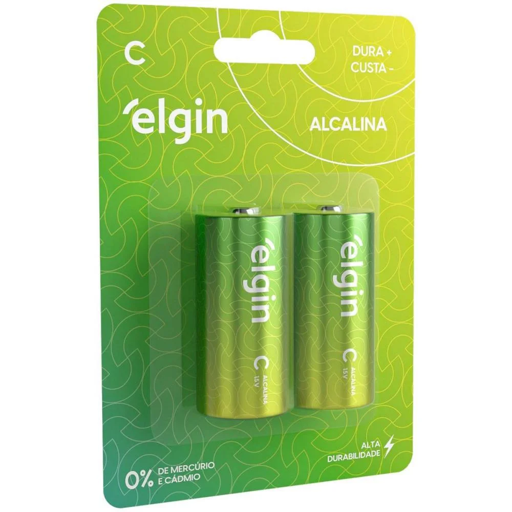 PILHA ALCALINA MEDIA-C 10BLISTERSX2UNIDS. ELGIN (CAIXA)